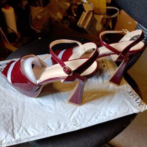 Source Unknown Deep Red Strappy Heels